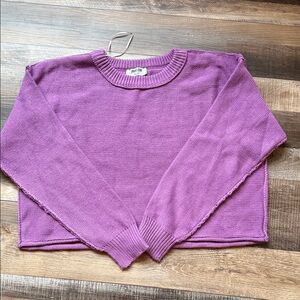 Lavender Crew Neck cropped  Sweater